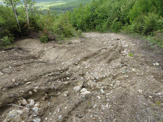 The eroded Mittersill access road, June 2011