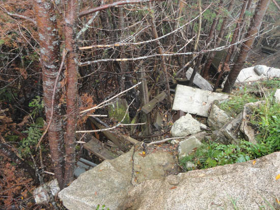 Trash at the top of the Mittersill double chairlift, October 2011
